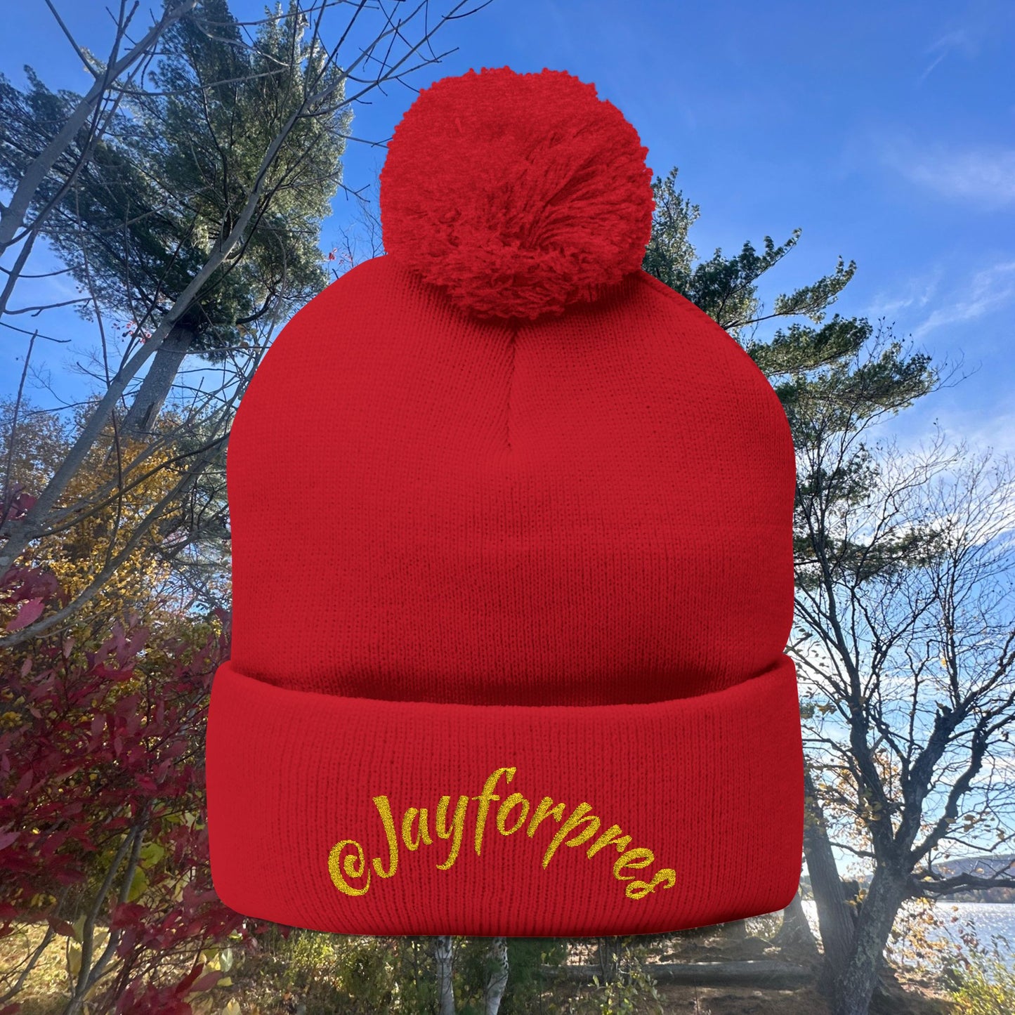 Pom-Pom Knit Cap with Custom Embroidery, Cozy Winter Beanie, Personalized Gift for Him/Her, Outdoor Fashion Accessory, Perfect for Holidays