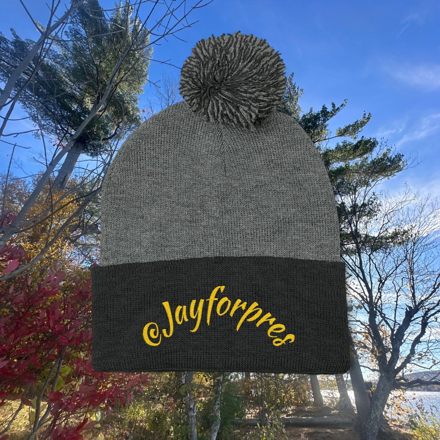 Pom-Pom Knit Cap with Custom Embroidery, Cozy Winter Beanie, Personalized Gift for Him/Her, Outdoor Fashion Accessory, Perfect for Holidays
