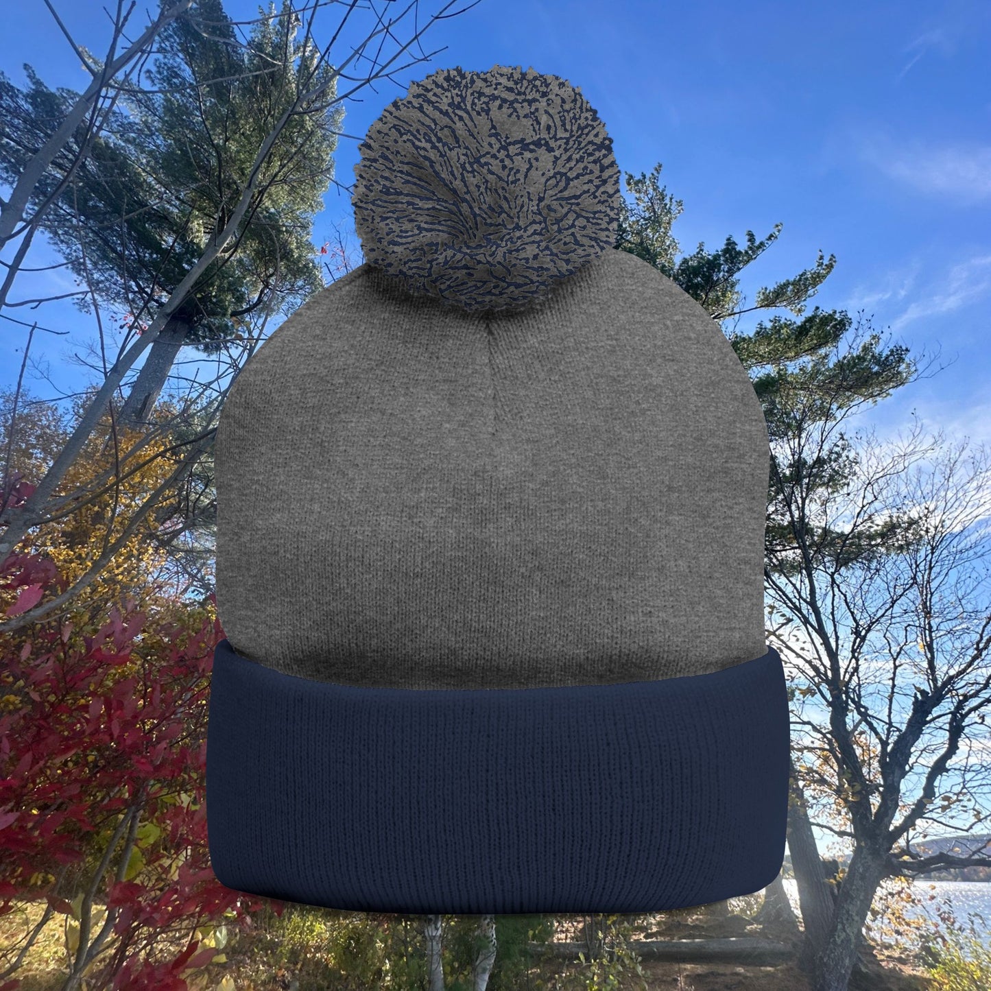 Pom-Pom Knit Cap with Custom Embroidery, Cozy Winter Beanie, Personalized Gift for Him/Her, Outdoor Fashion Accessory, Perfect for Holidays
