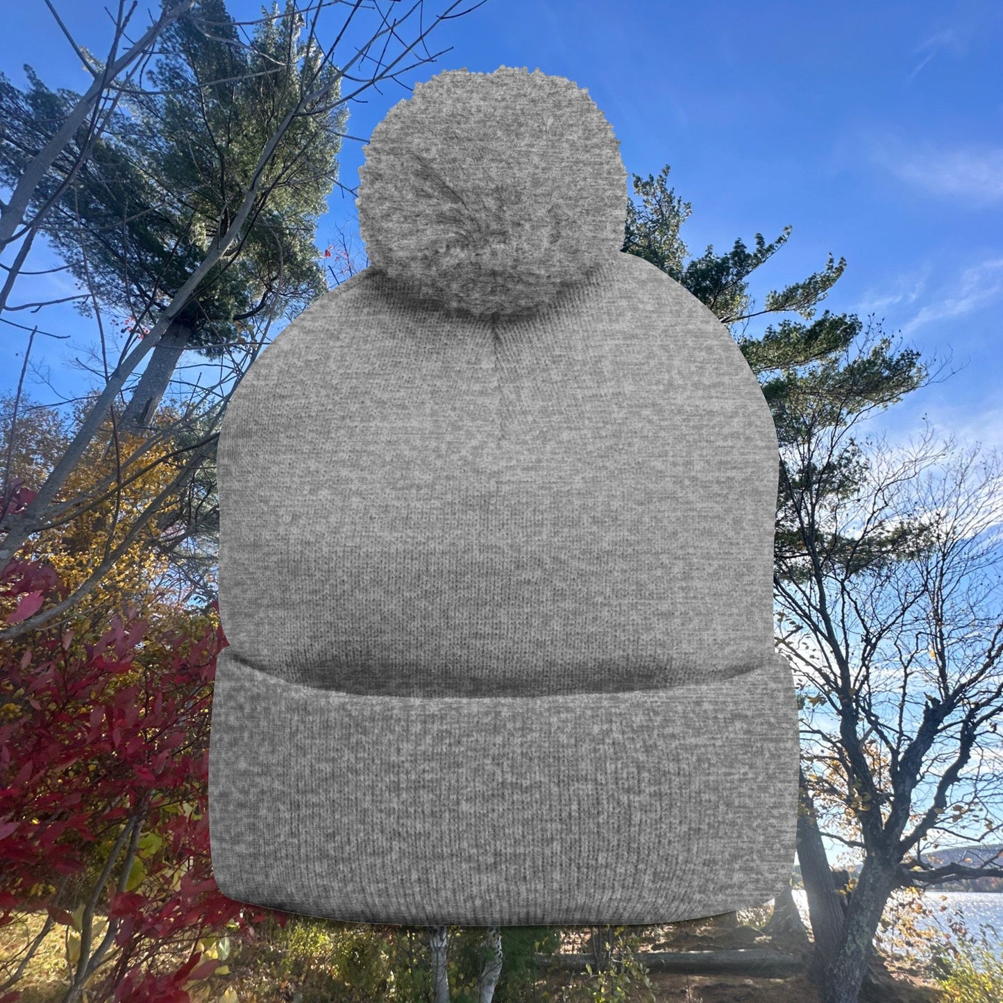 Pom-Pom Knit Cap with Custom Embroidery, Cozy Winter Beanie, Personalized Gift for Him/Her, Outdoor Fashion Accessory, Perfect for Holidays