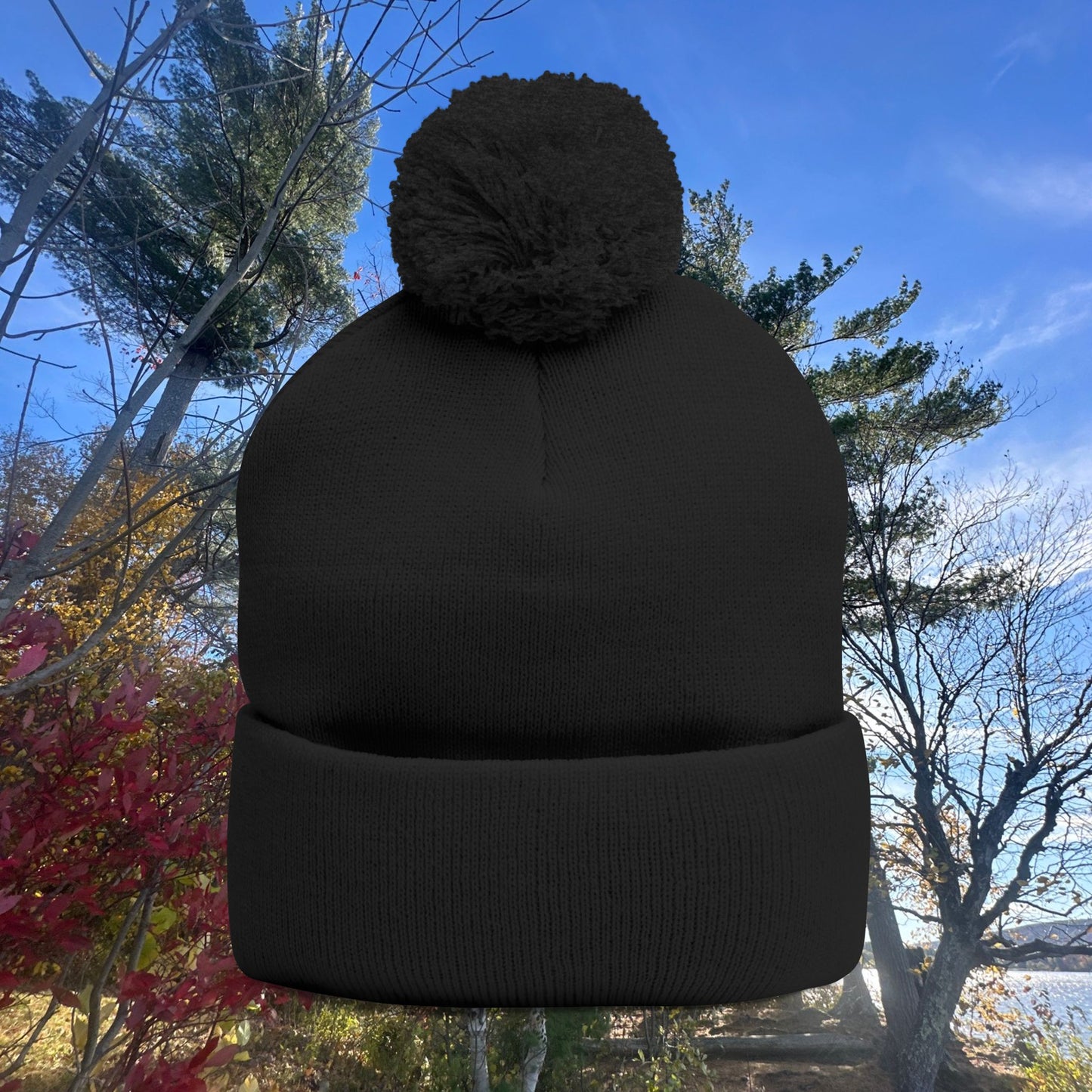 Pom-Pom Knit Cap with Custom Embroidery, Cozy Winter Beanie, Personalized Gift for Him/Her, Outdoor Fashion Accessory, Perfect for Holidays