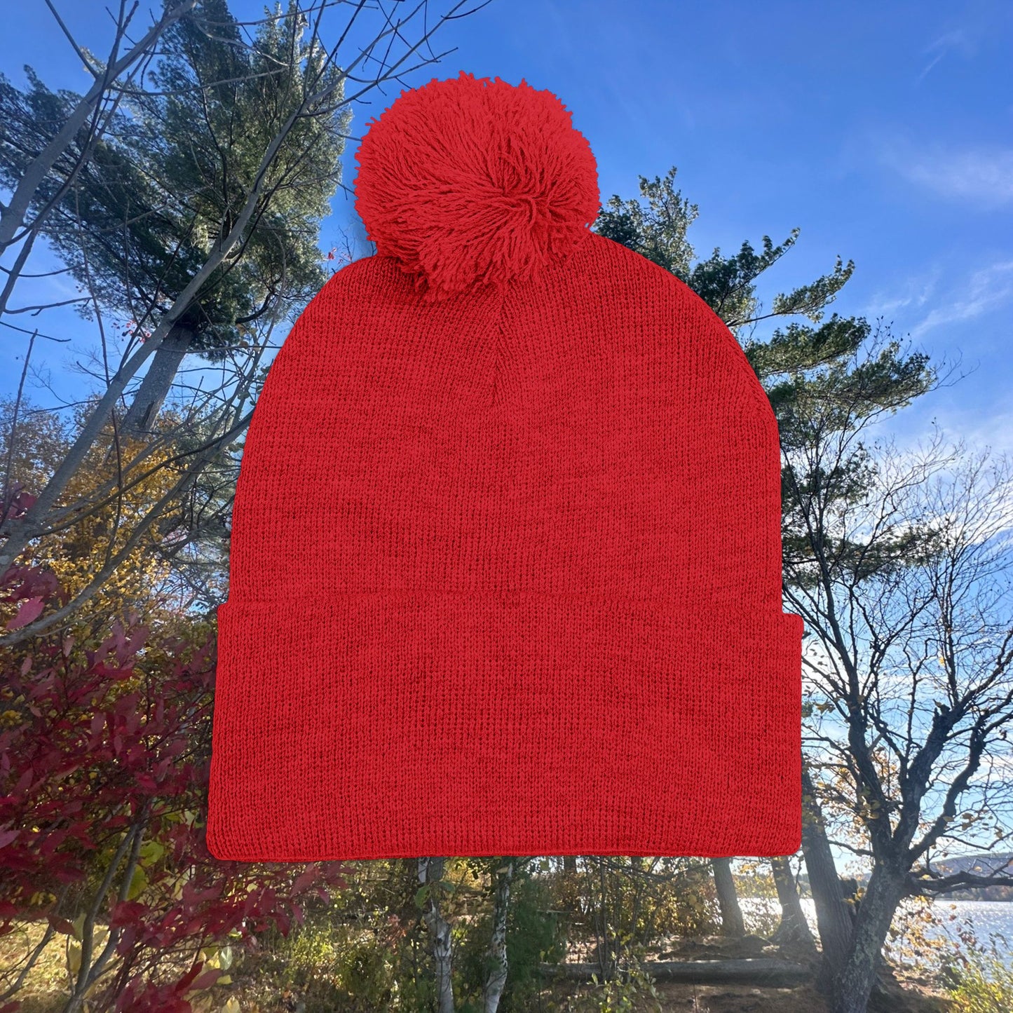 Pom-Pom Knit Cap with Custom Embroidery, Cozy Winter Beanie, Personalized Gift for Him/Her, Outdoor Fashion Accessory, Perfect for Holidays
