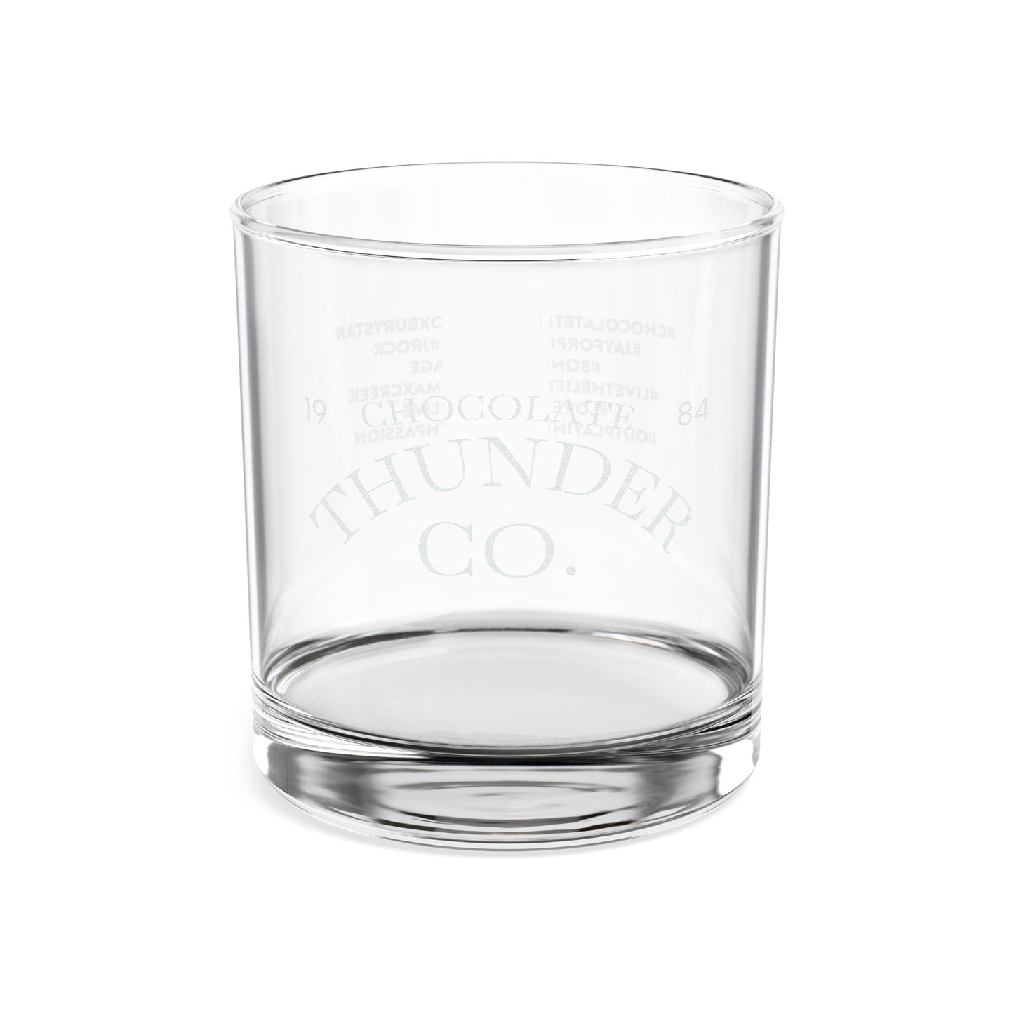 Whiskey Glass, 10.5oz Engraved with Chocolate Thunder Art, Personalized Gift, Barware, Home Decor, Celebration Drinkware, Unique Present