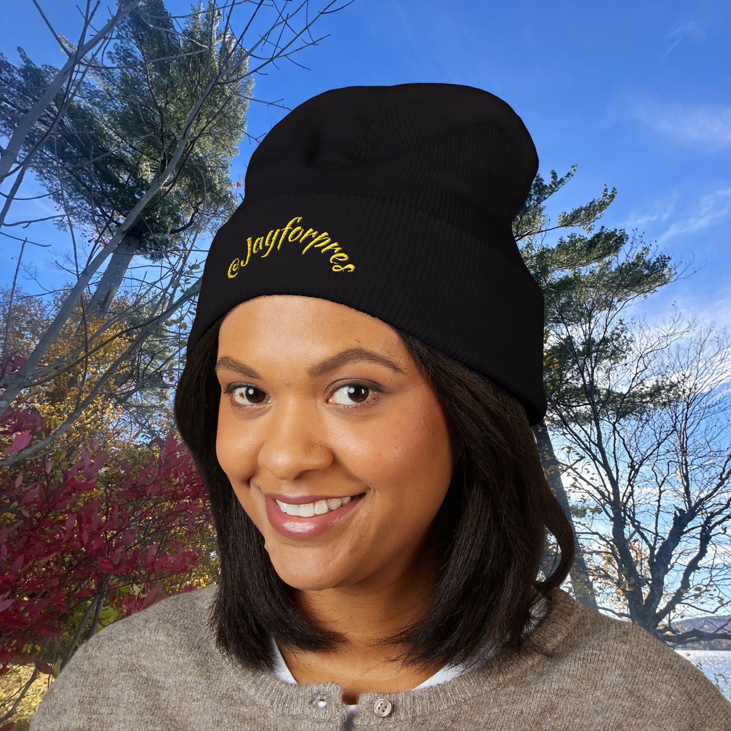 Classic Embroidered Cuffed Beanie for Trendy Style, Perfect Winter Gift, Streetwear Staple, Unisex Warm Hat