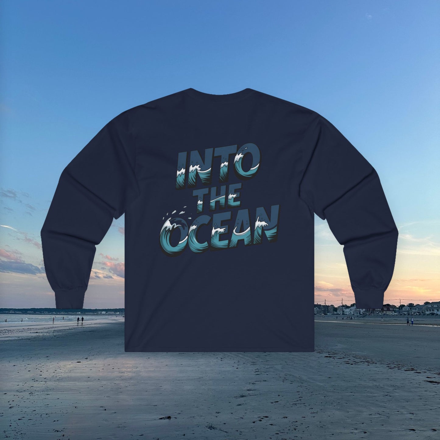 Tropical Sunset Long Sleeve Tee, Unisex Ocean Vibes Shirt, Beachwear for Summer, Relaxing Gift for Ocean Lovers, Nostalgic T-Shirt