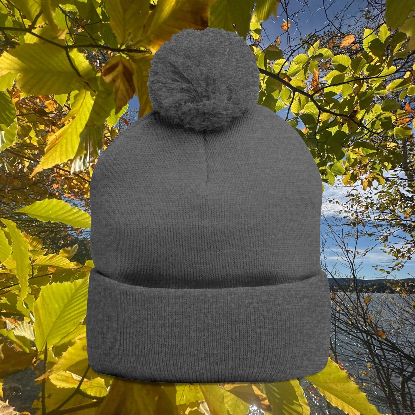 Pom-Pom Knit Cap (Embroidery)