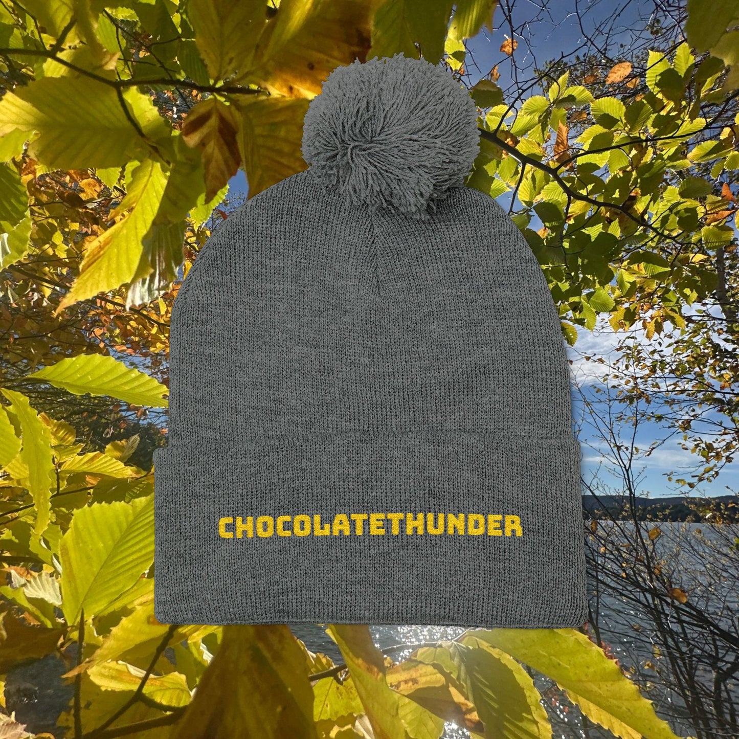 Pom-Pom Knit Cap (Embroidery)