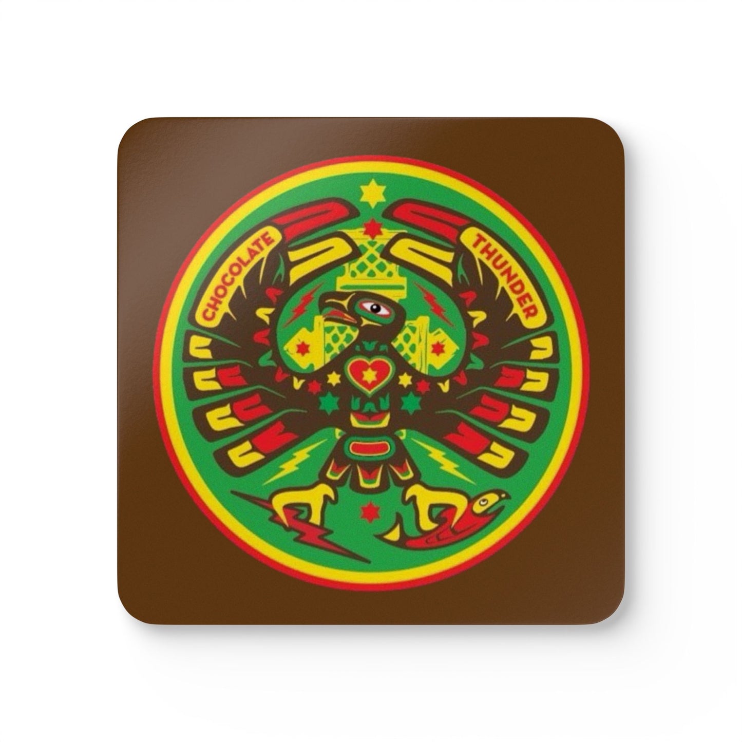 Vibrant Corkwood Coaster Set, Eco-Friendly Drink Coasters, Unique Home Decor, Party Accessories, Chocolate Thunder Design