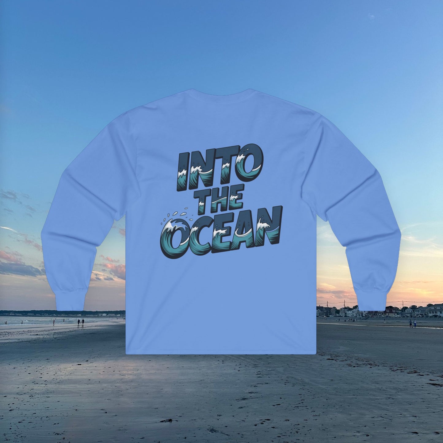 Tropical Sunset Long Sleeve Tee, Unisex Ocean Vibes Shirt, Beachwear for Summer, Relaxing Gift for Ocean Lovers, Nostalgic T-Shirt