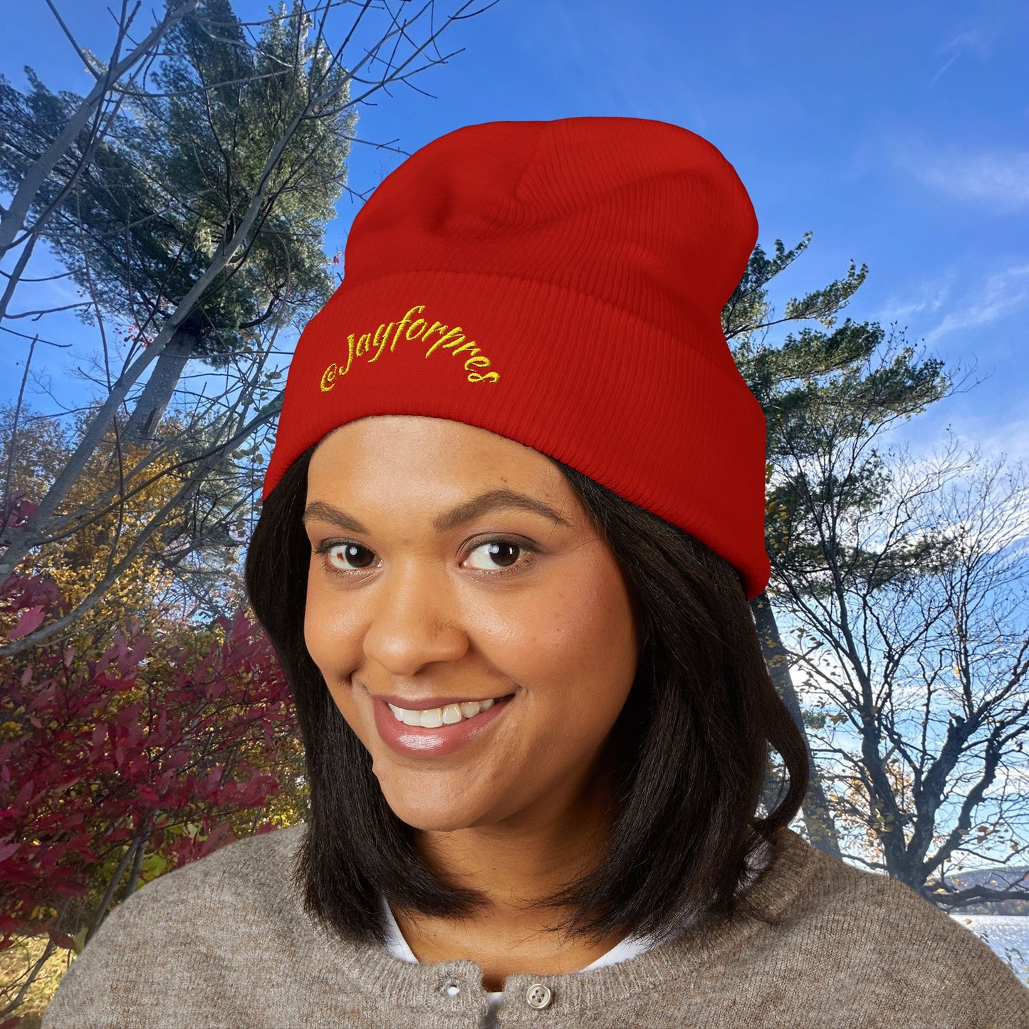 Classic Embroidered Cuffed Beanie for Trendy Style, Perfect Winter Gift, Streetwear Staple, Unisex Warm Hat