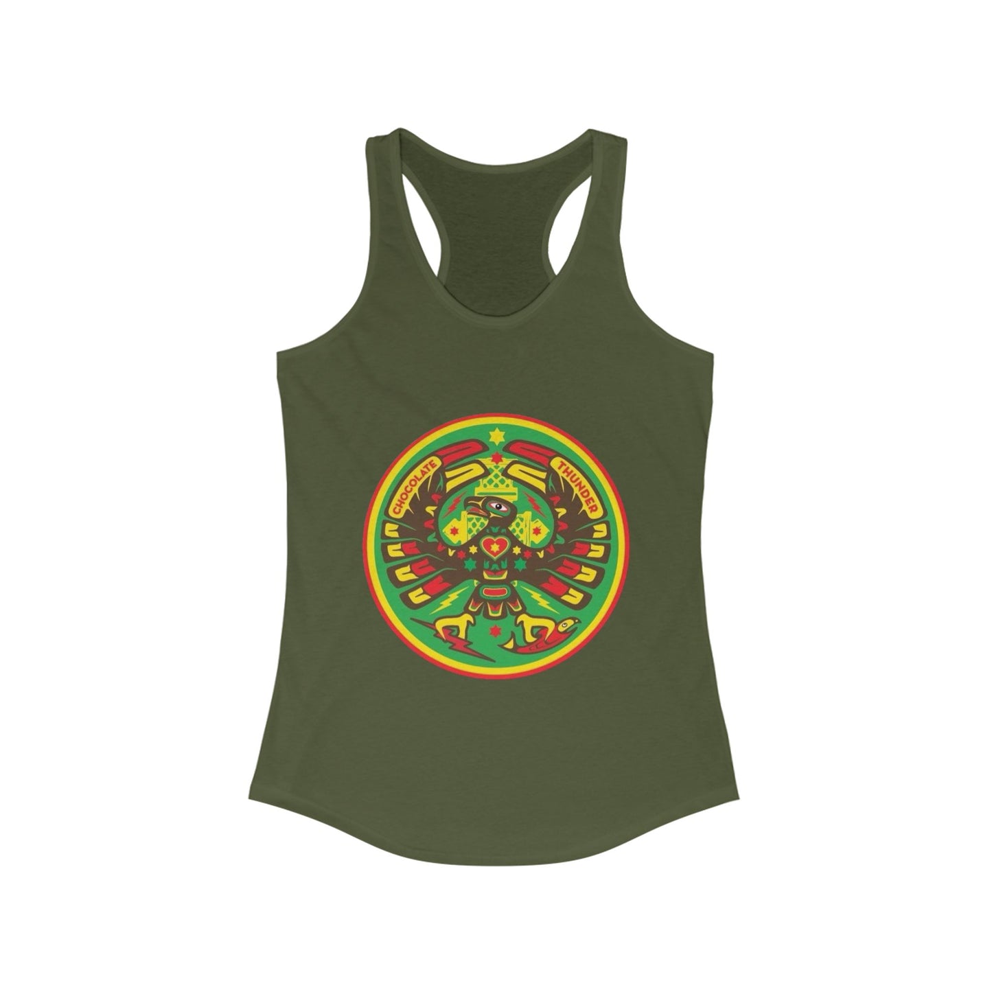 Vibrant Women's Ideal Racerback Tank - Bohemian Art Top, Summer Clothing, Festival Wear, Gift for Her, Ethnic Style Shirt