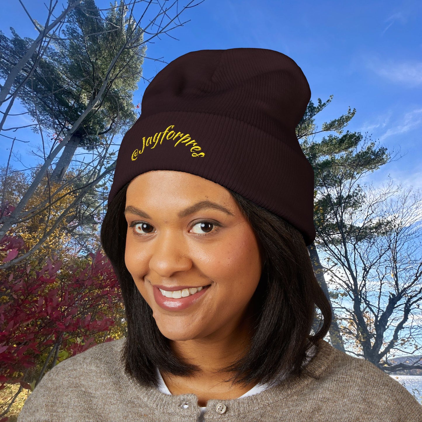 Classic Embroidered Cuffed Beanie for Trendy Style, Perfect Winter Gift, Streetwear Staple, Unisex Warm Hat