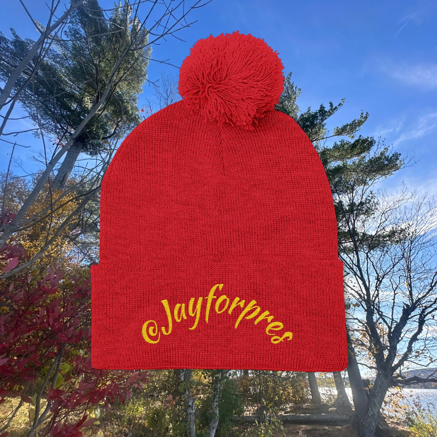 Pom-Pom Knit Cap with Custom Embroidery, Cozy Winter Beanie, Personalized Gift for Him/Her, Outdoor Fashion Accessory, Perfect for Holidays