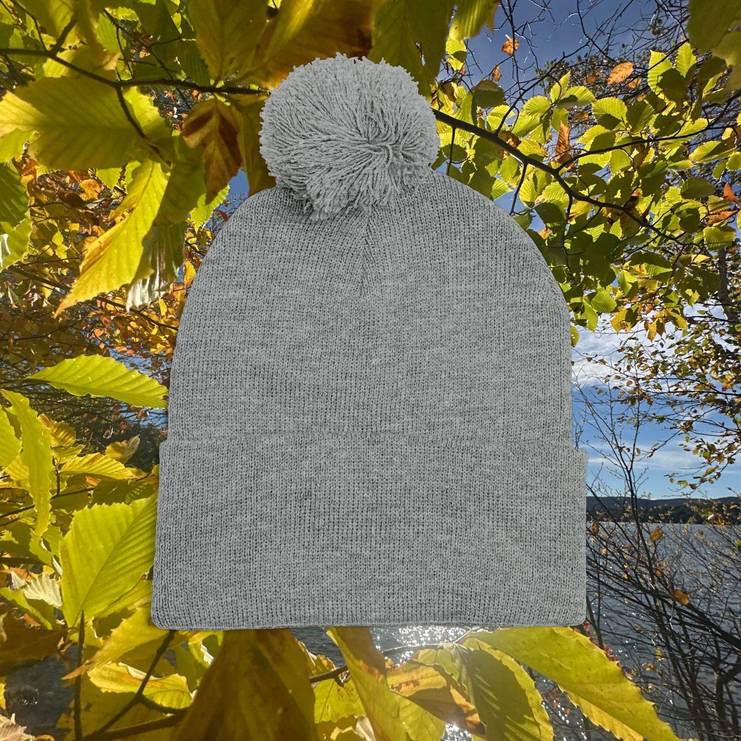 Pom-Pom Knit Cap (Embroidery)