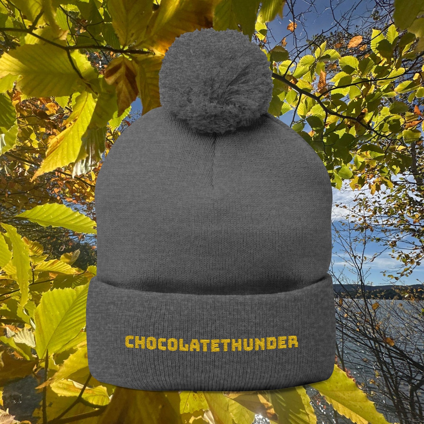 Pom-Pom Knit Cap (Embroidery)