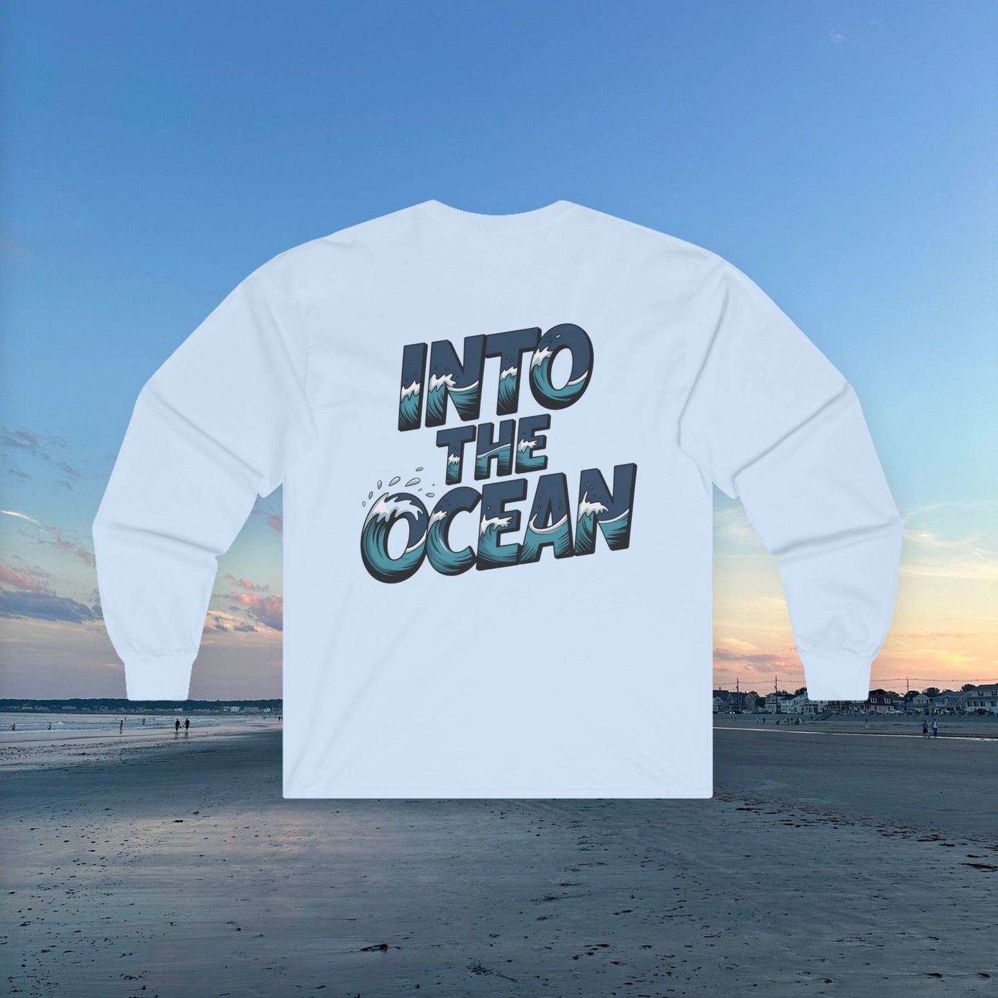 Tropical Sunset Long Sleeve Tee, Unisex Ocean Vibes Shirt, Beachwear for Summer, Relaxing Gift for Ocean Lovers, Nostalgic T-Shirt