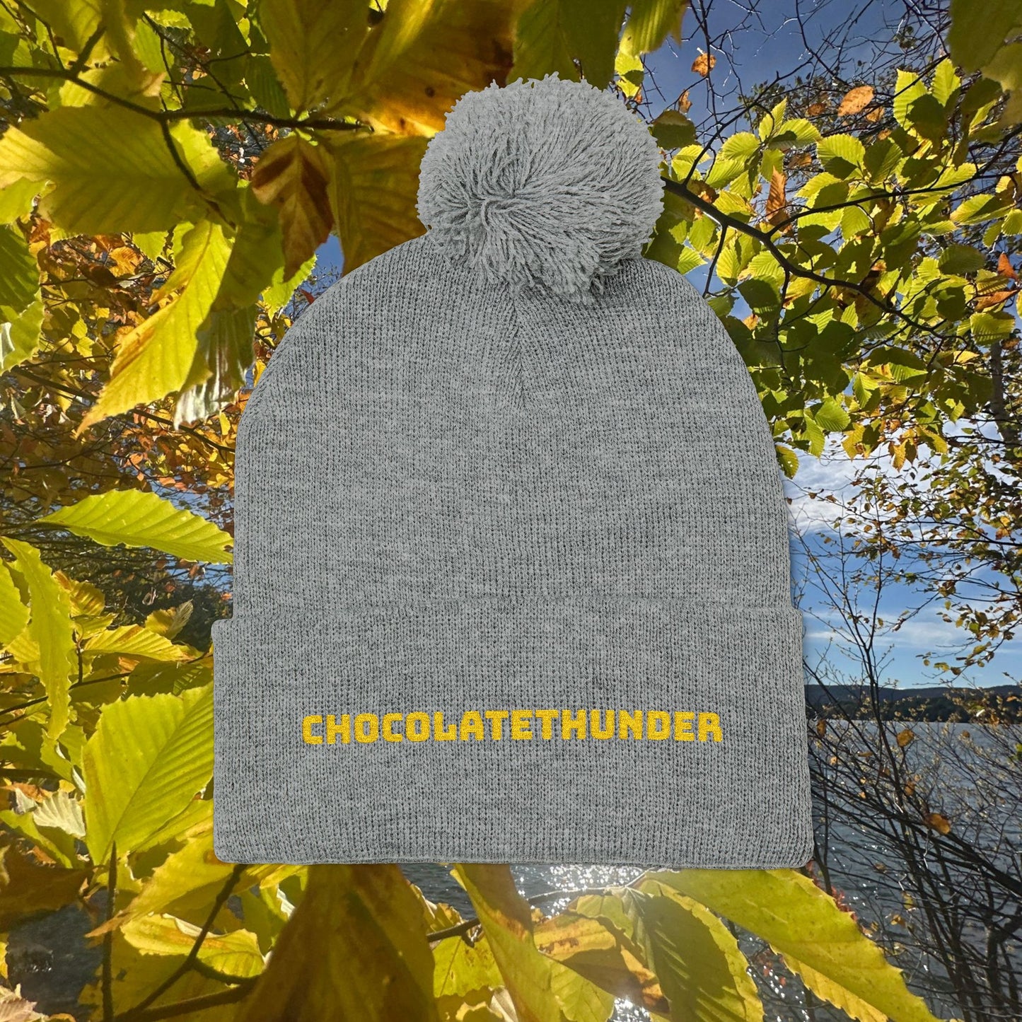 Pom-Pom Knit Cap (Embroidery)