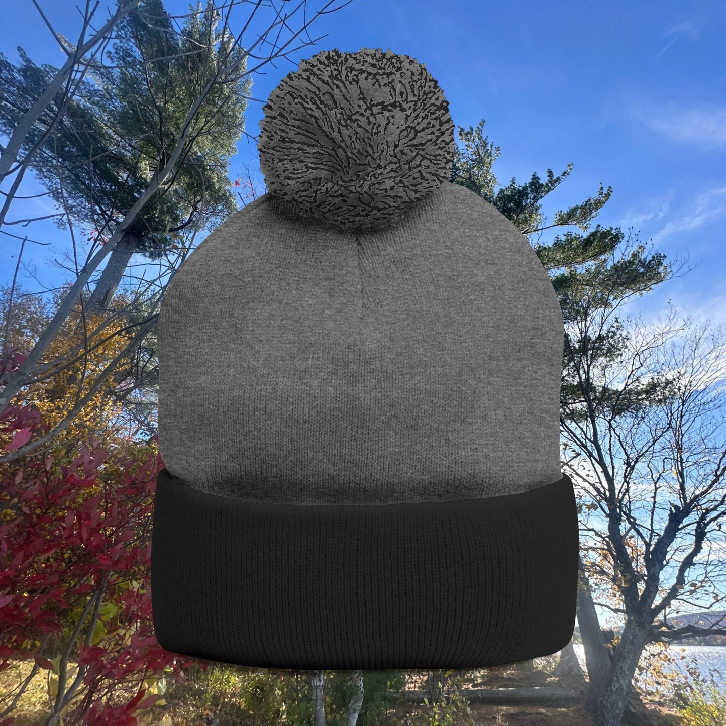 Pom-Pom Knit Cap with Custom Embroidery, Cozy Winter Beanie, Personalized Gift for Him/Her, Outdoor Fashion Accessory, Perfect for Holidays