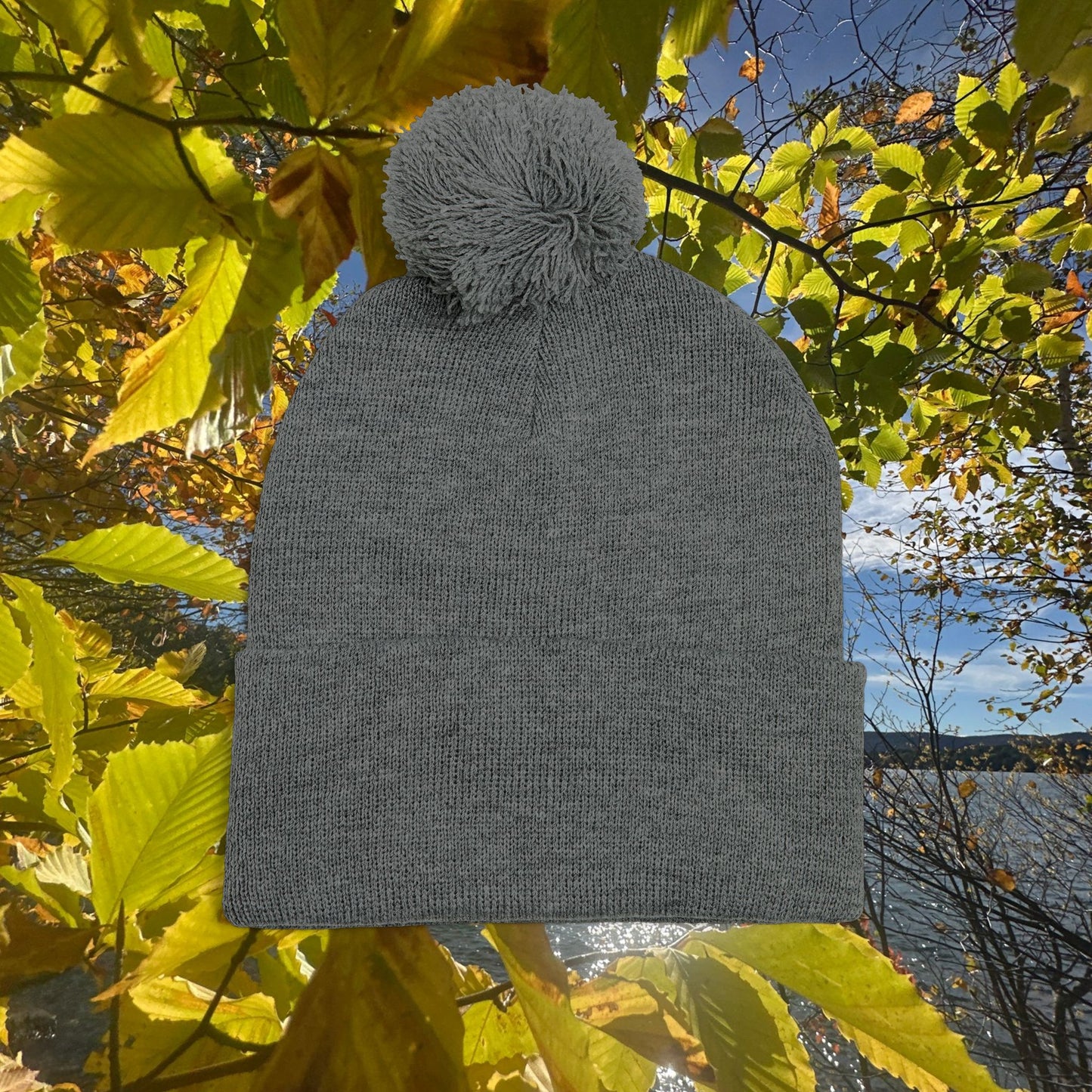 Pom-Pom Knit Cap (Embroidery)