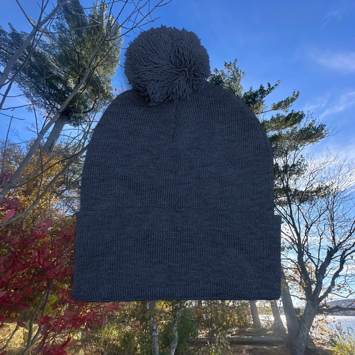 Pom-Pom Knit Cap with Custom Embroidery, Cozy Winter Beanie, Personalized Gift for Him/Her, Outdoor Fashion Accessory, Perfect for Holidays