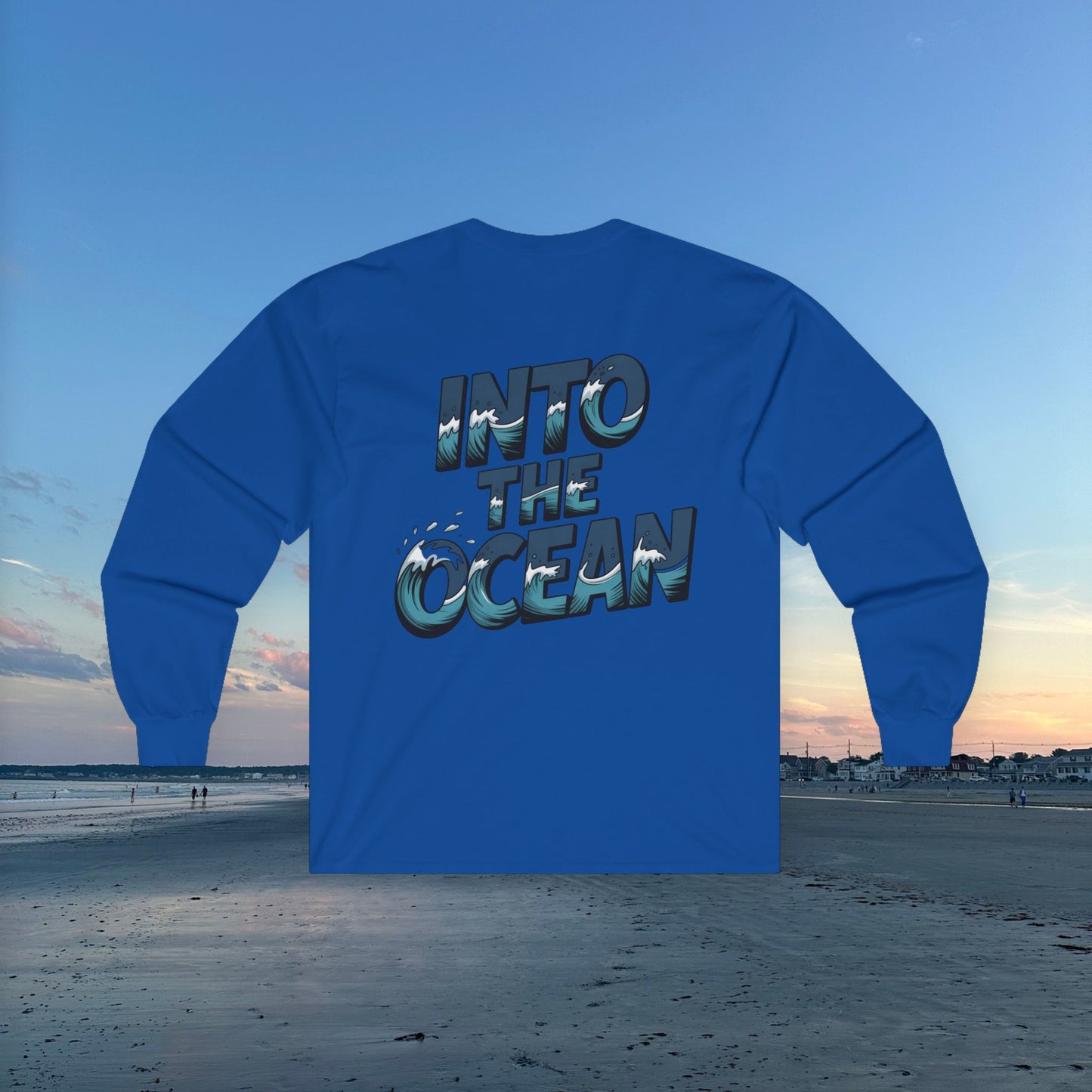 Tropical Sunset Long Sleeve Tee, Unisex Ocean Vibes Shirt, Beachwear for Summer, Relaxing Gift for Ocean Lovers, Nostalgic T-Shirt