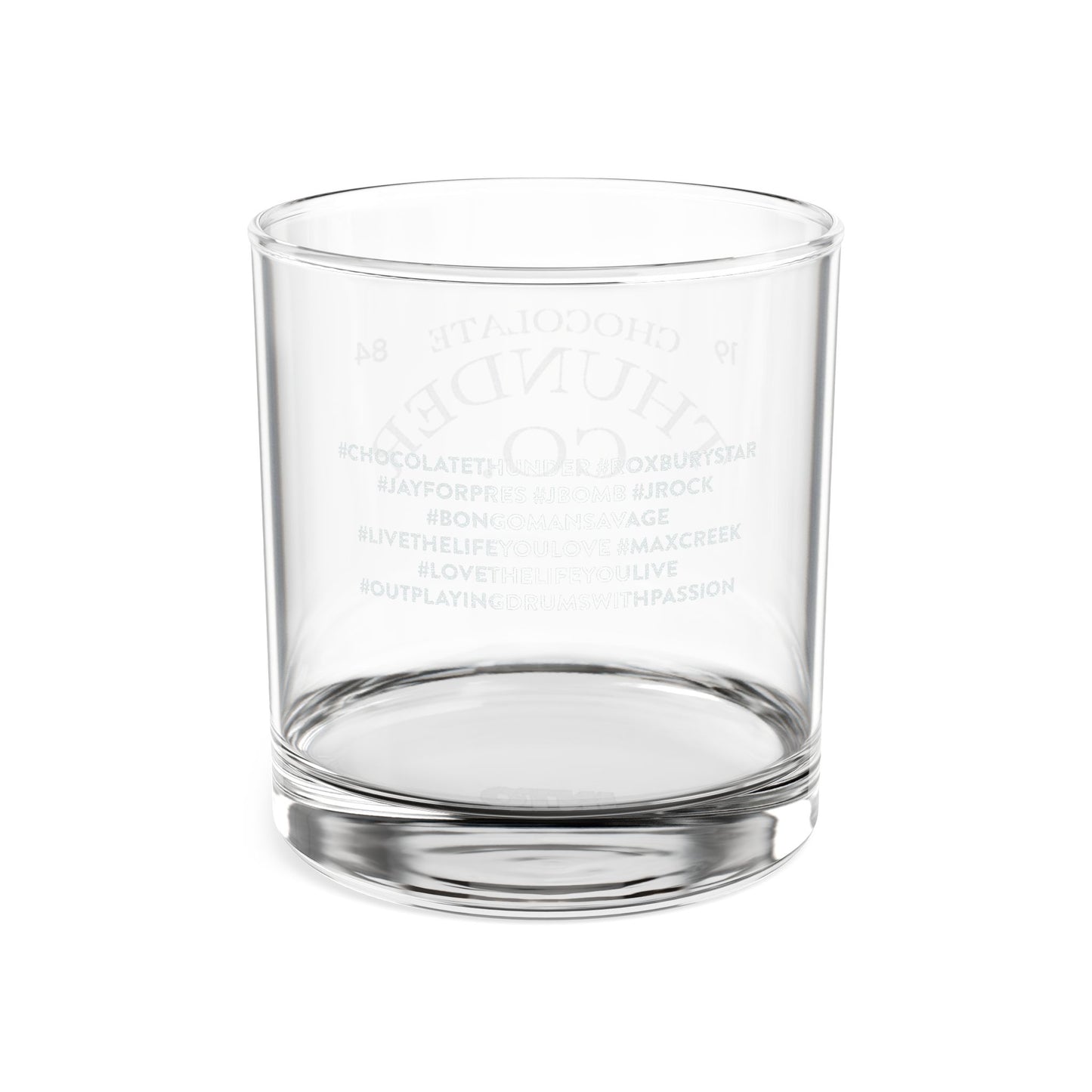 Whiskey Glass, 10.5oz Engraved with Chocolate Thunder Art, Personalized Gift, Barware, Home Decor, Celebration Drinkware, Unique Present