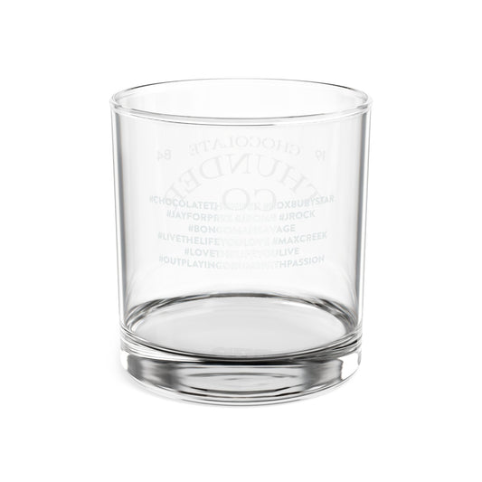Whiskey Glass, 10.5oz Engraved with Chocolate Thunder Art, Personalized Gift, Barware, Home Decor, Celebration Drinkware, Unique Present