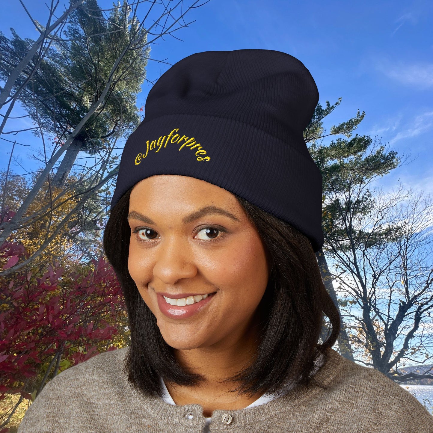 Classic Embroidered Cuffed Beanie for Trendy Style, Perfect Winter Gift, Streetwear Staple, Unisex Warm Hat