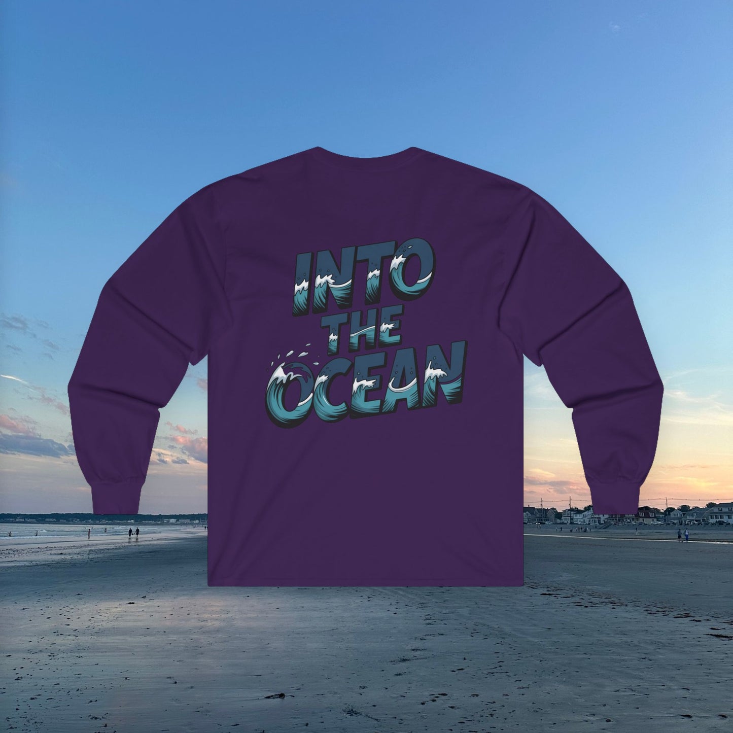 Tropical Sunset Long Sleeve Tee, Unisex Ocean Vibes Shirt, Beachwear for Summer, Relaxing Gift for Ocean Lovers, Nostalgic T-Shirt