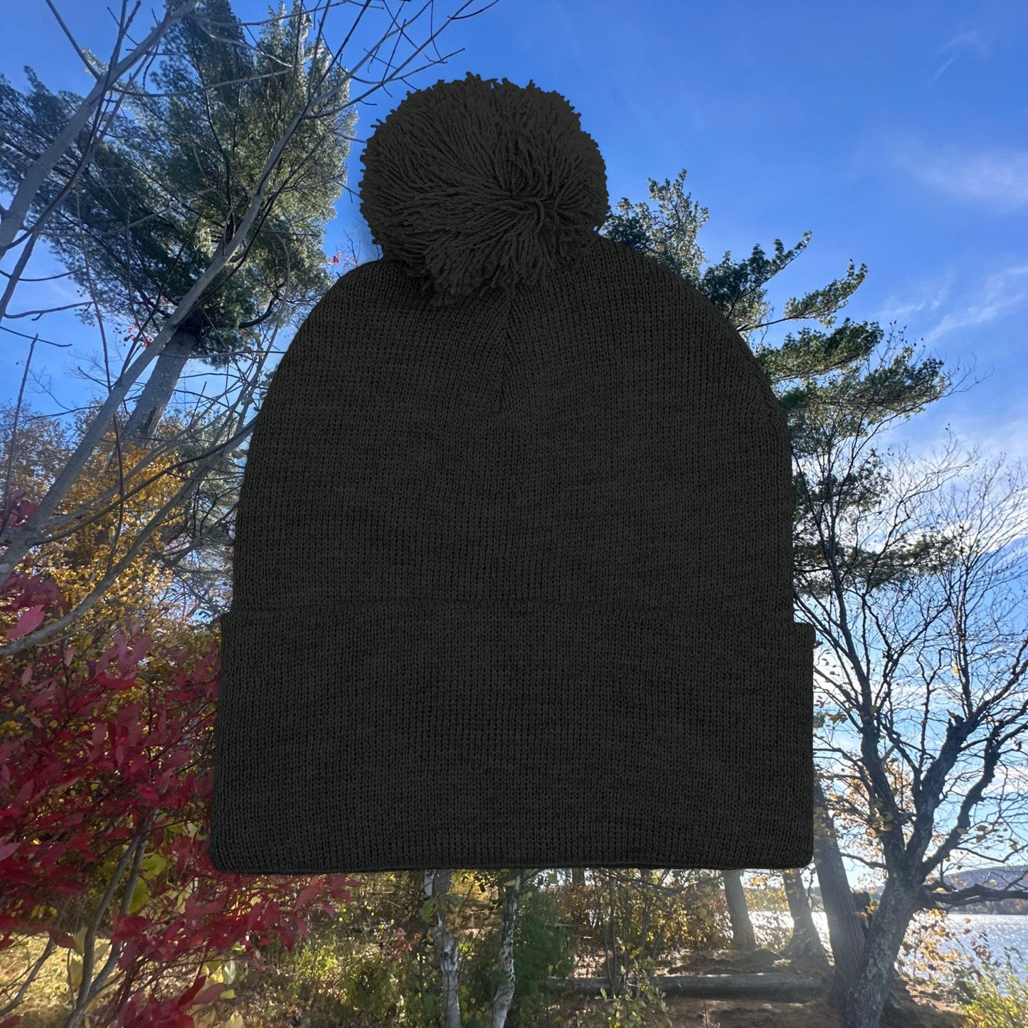 Pom-Pom Knit Cap with Custom Embroidery, Cozy Winter Beanie, Personalized Gift for Him/Her, Outdoor Fashion Accessory, Perfect for Holidays