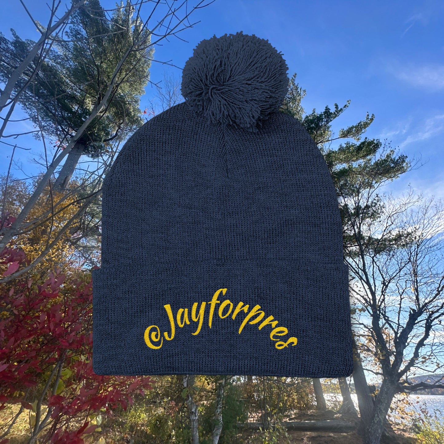 Pom-Pom Knit Cap with Custom Embroidery, Cozy Winter Beanie, Personalized Gift for Him/Her, Outdoor Fashion Accessory, Perfect for Holidays