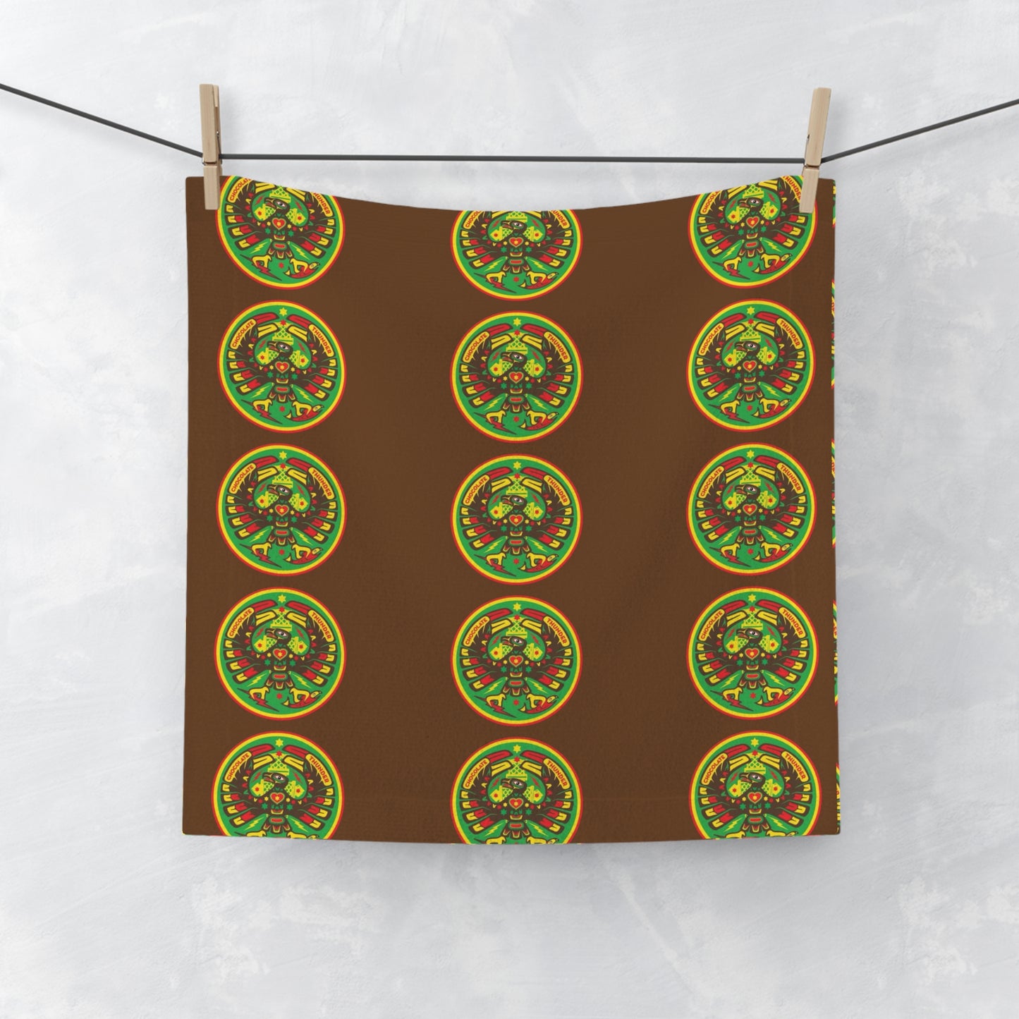 Vibrant Face Towel with Nature Design, Eco-Friendly Bathroom Decor, Gift for Eco-Conscious, Spa Essentials, Housewarming Gifts, Green Decor