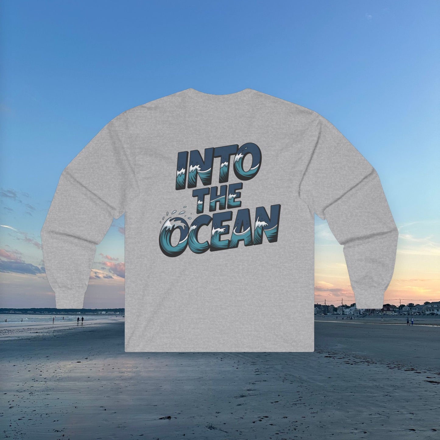 Tropical Sunset Long Sleeve Tee, Unisex Ocean Vibes Shirt, Beachwear for Summer, Relaxing Gift for Ocean Lovers, Nostalgic T-Shirt