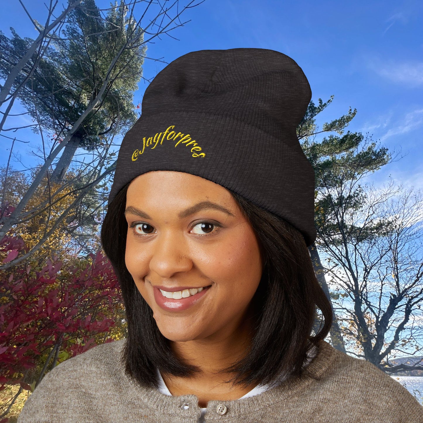 Classic Embroidered Cuffed Beanie for Trendy Style, Perfect Winter Gift, Streetwear Staple, Unisex Warm Hat