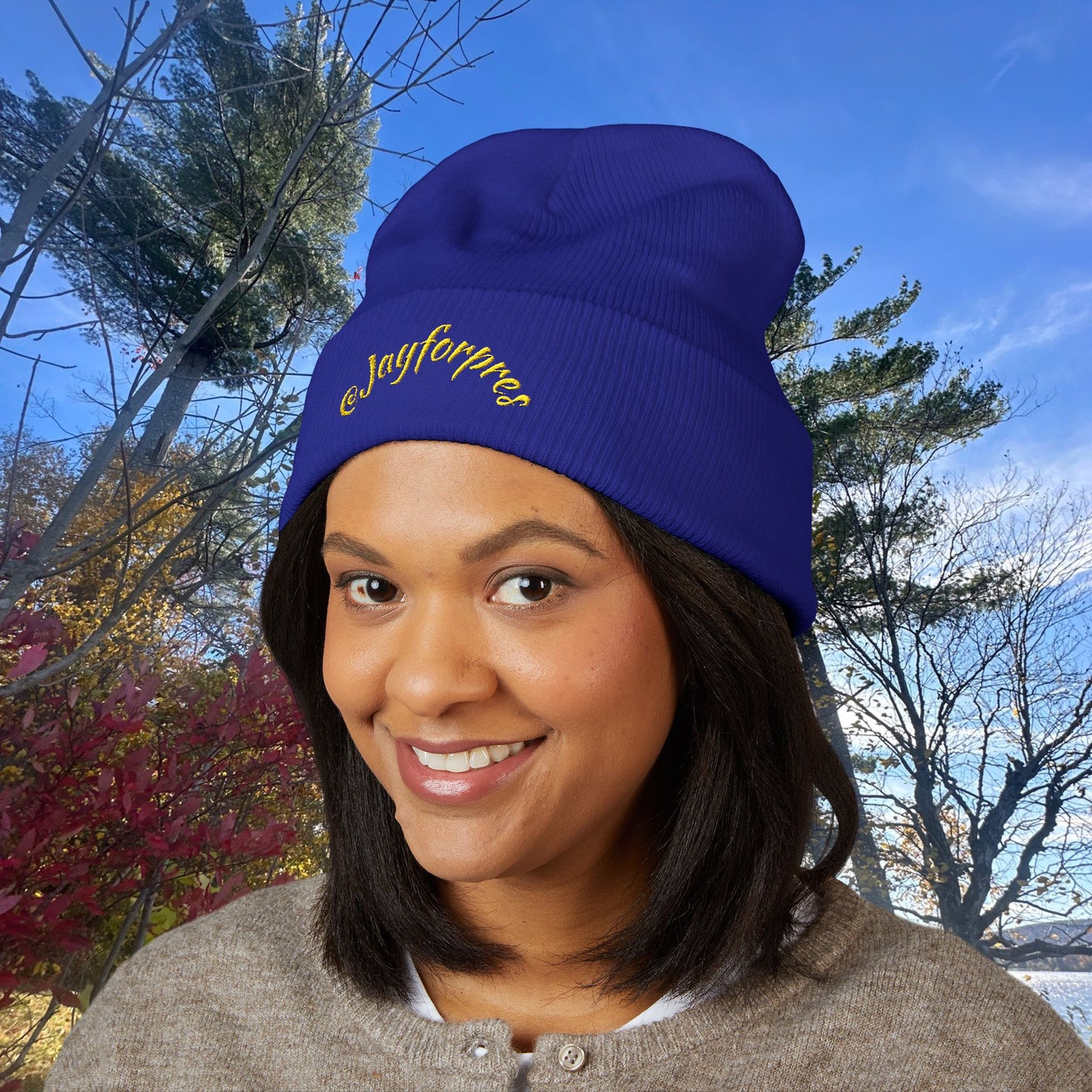 Classic Embroidered Cuffed Beanie for Trendy Style, Perfect Winter Gift, Streetwear Staple, Unisex Warm Hat