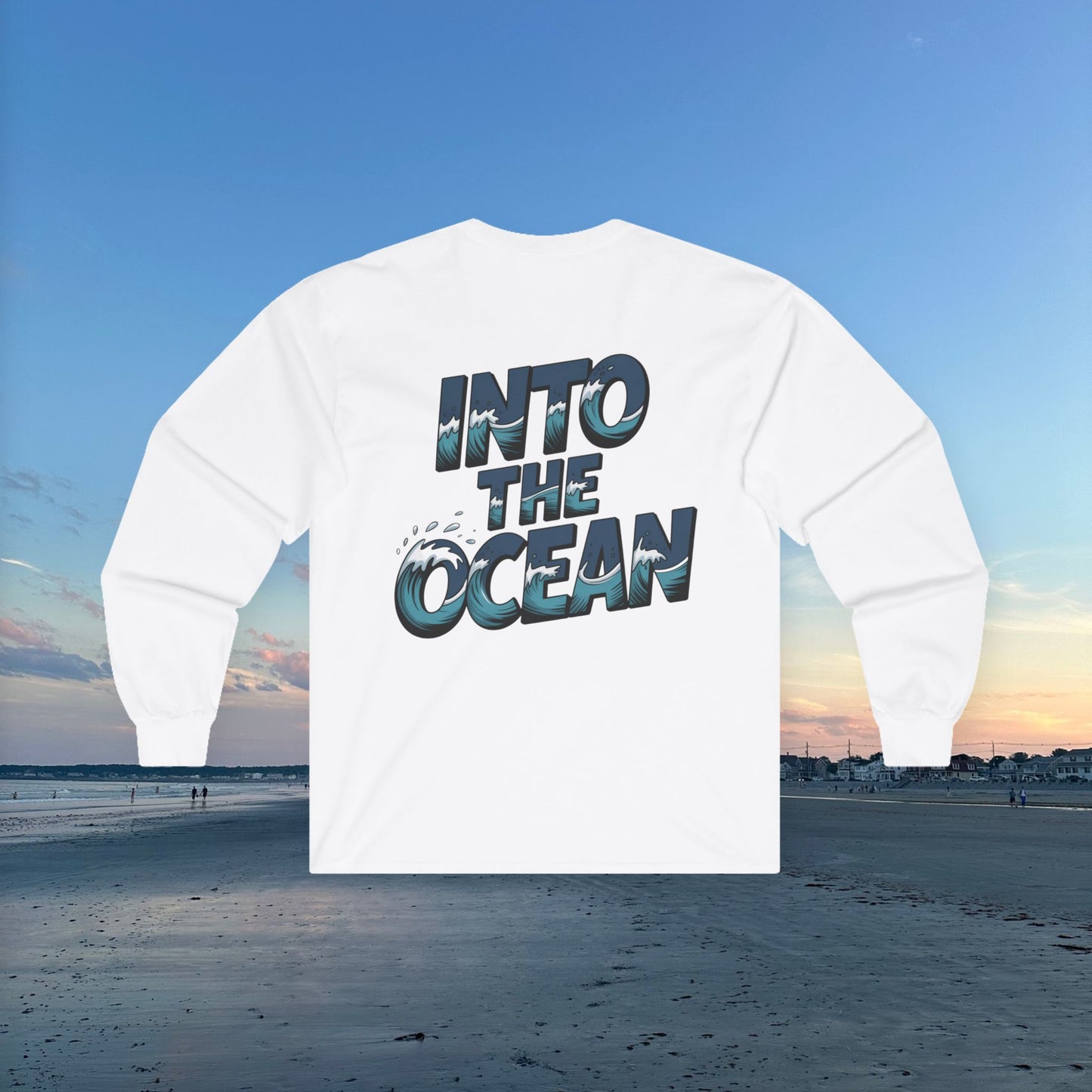 Tropical Sunset Long Sleeve Tee, Unisex Ocean Vibes Shirt, Beachwear for Summer, Relaxing Gift for Ocean Lovers, Nostalgic T-Shirt